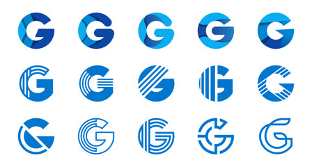 Letter G logo design for various types of businesses and company. colorful, modern, geometric letter g logo