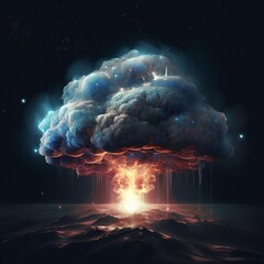 Wall Mural - cloud after explosion