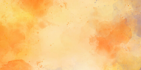 Wall Mural - yellow background and hand painted texture. watercolour painting soft textured on wet white paper ba