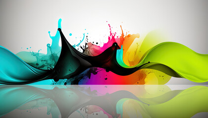 Background illustration of a colored floating liquid. Abstract design background