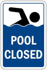 Wall Mural - Pool closed sign and labels