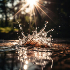 Wall Mural - water splash, with sparkling