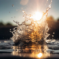 Wall Mural - water splash, with sparkling