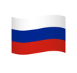Russia flag - simple wavy vector icon with shading.