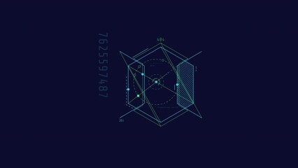 Wall Mural - looped animation of circles in a hexagon hud element.