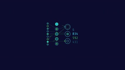 Canvas Print - looped animation of a composition of circles and dots hud element.