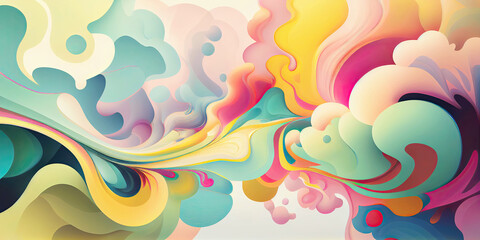 Wall Mural - abstract organic colorful background wallpaper design in soft pastel colors (generative ai)