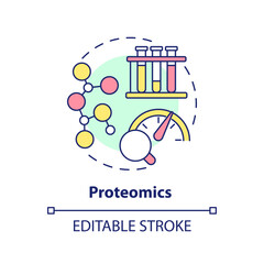 Wall Mural - proteomics concept icon. patient proteins studying. diagnostics in precision medicine. technological