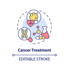 Wall Mural - cancer treatment concept icon. innovative solutions in oncology treatment. application of precision 