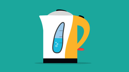 Poster - Electric kettle with water drop. Flat design. Vector illustration