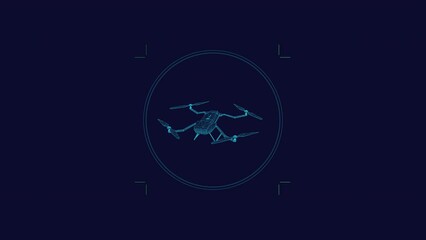 Canvas Print - looped animation of a quadcopter in a circle hud element.