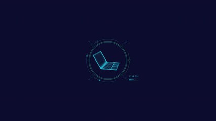Canvas Print - looped animation of a laptop in a circle hud element.