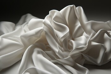 Smooth white cloth with rippling folds and wallpaper-like appearance. Generative AI