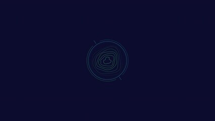 Canvas Print - looped animation of a topographic contour in a circle hud element.