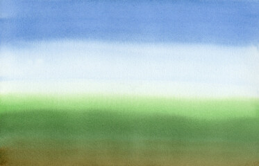 abstract watercolor horizontal background with spots, splashes, streaks, waves, gradient for postcar