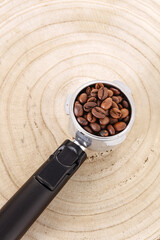 Poster - Fresh coffee beans and table background 