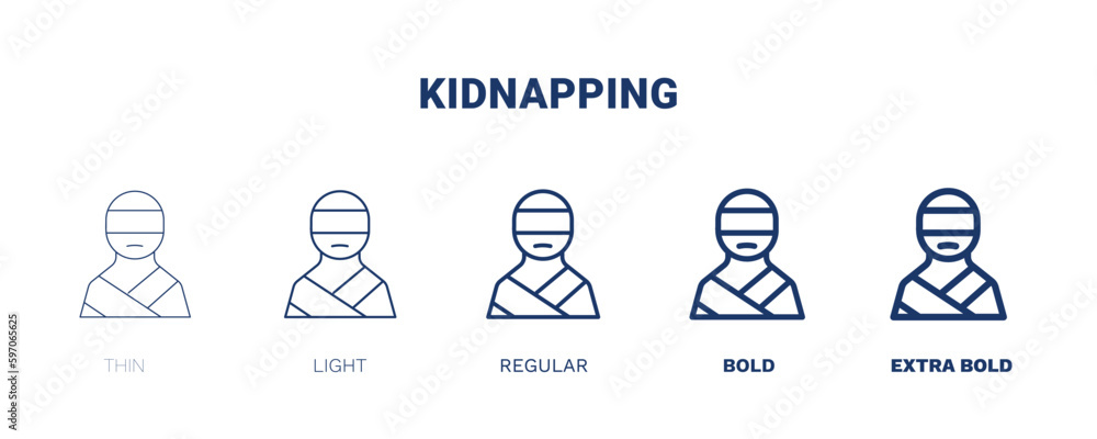 Kidnap Mark Code kidnapping icon. Thin, light, regular, bold, black kidnapping icon set ...