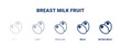 breast milk fruit icon. Thin, light, regular, bold, black breast milk fruit icon set from vegetables and fruits collection. Editable breast milk fruit symbol can be used web and mobile