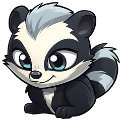 Funny and cute skunk transparency sticker.