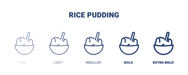 Wall Mural - rice pudding icon. Thin, light, regular, bold, black rice pudding icon set from culture and civilization collection. Editable rice pudding symbol can be used web and mobile