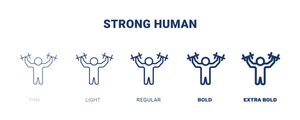 Sticker - strong human icon. Thin, light, regular, bold, black strong human icon set from feeling and reaction collection. Editable strong human symbol can be used web and mobile