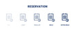 reservation icon. Thin, light, regular, bold, black reservation icon set from hotel and restaurant collection. Editable reservation symbol can be used web and mobile