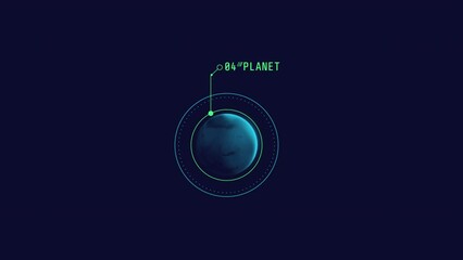 Canvas Print - looped animation of a planet in a circle hud element.