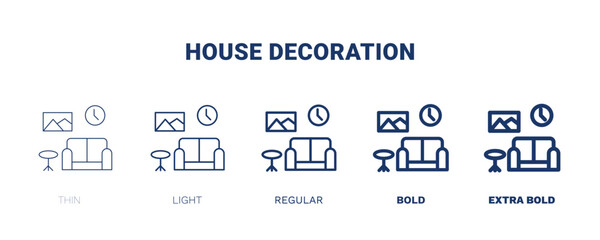 Sticker - house decoration icon. Thin, light, regular, bold, black house decoration icon set from real estate industry collection. Editable house decoration symbol can be used web and mobile