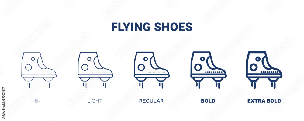 flying shoes icon. Thin, light, regular, bold, black flying shoes icon ...