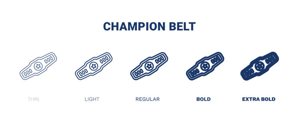 Sticker - champion belt icon. Thin, light, regular, bold, black champion belt icon set from sport and games collection. Editable champion belt symbol can be used web and mobile