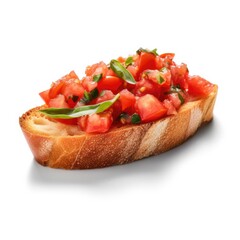 Poster - Bruschetta Isolated on White .Generative AI