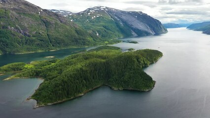 Wall Mural - Aerial footage Beautiful Nature Norway