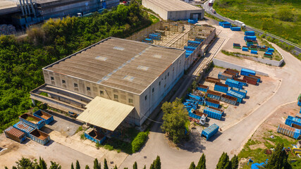 Poster - Aerial view of the industrial area on the outskirts of a city.