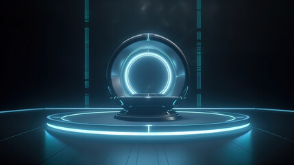 Wall Mural - Science fiction mechanical base,created with Generative AI tecnology.