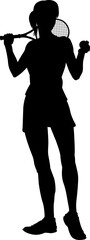 Poster - Tennis Player Woman Sports Person Silhouette