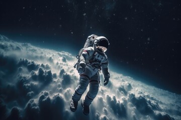 Canvas Print - Astronaut in outer space exploring, made with generative ai