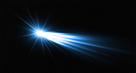 Wall Mural - sparkle meteor, comet and asteroid with space trails. luxury shiny trail of fire particles with lumi