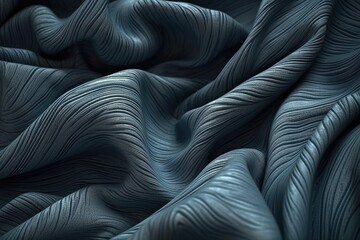 Poster - close up view of a textured fabric with wavy patterns. Generative AI