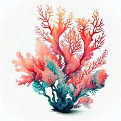 Wall Mural - seaweed watercolor style Generative AI