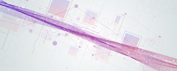 Fototapete - Abstract circuit board futuristic technology processing background