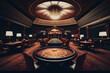 Inside of a casino roulette tables card tables dark hd wallpaper