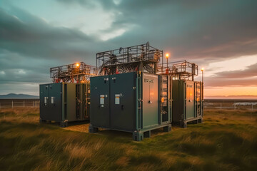 generator power supplies in a isolated landscape, generagtive ai