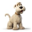 Soft Coated Wheaten Terrier dog illustration cartoon 3d isolated on white. Generative AI