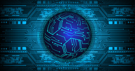 world binary circuit board future technology, blue hud cyber security concept background