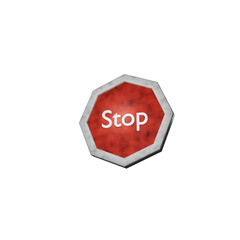 stop sign isolated on black