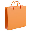 Orange shopping bag. 3d illustration. 