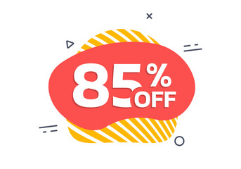 Canvas Print - sale badge, sticker or label. 85 percent price off liquid shape design. discount, promotion abstract