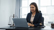 © Phushutter - Portrait of female asian lawyer manager in formal suit working with signed insurance contract law, legal, legislation, online consulting real estate clients close deal in realtor office.