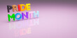 Pride month banner Typography 3d letters 