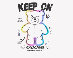 teddy bear with graffiti urban style etc